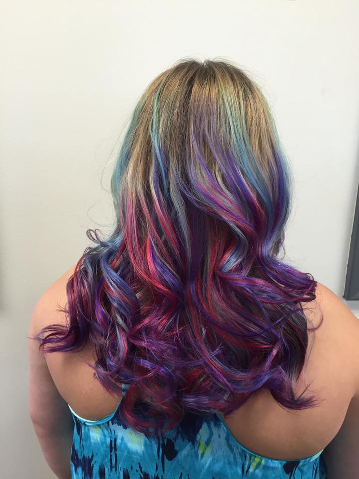 woman with beautiful pastel hair 